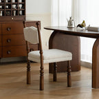 Vintage Solid Wood Lamb Velvet Dining Chair - image 2