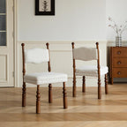Vintage Solid Wood Lamb Velvet Dining Chair - image 3