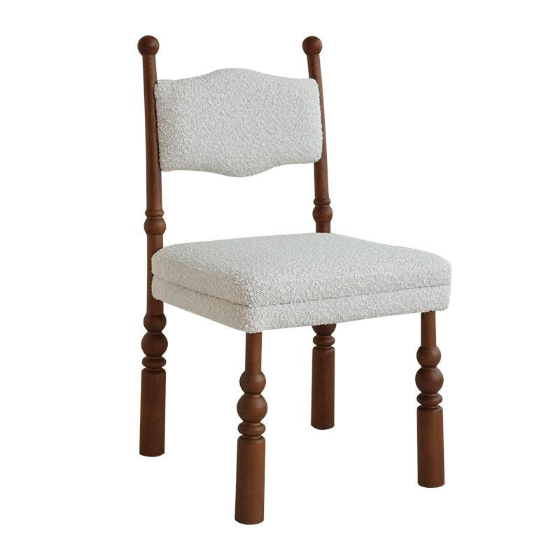 Vintage Solid Wood Lamb Velvet Dining Chair