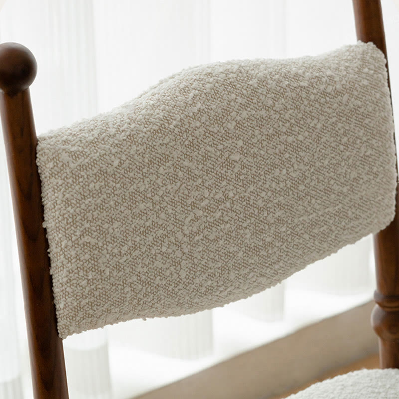 Vintage Solid Wood Lamb Velvet Dining Chair - image 5