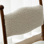 Vintage Solid Wood Lamb Velvet Dining Chair - image 5