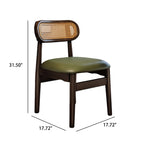 Solid Wood Resin Imitation Rattan Backrest Dining Chair - image 6