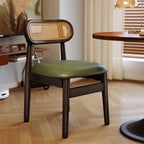 Solid Wood Resin Imitation Rattan Backrest Dining Chair - image 2