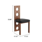 2xVintage Solid Wood Round Hole Backrest Dining Chair - image 6