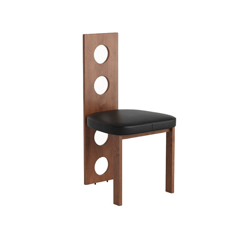 2xVintage Solid Wood Round Hole Backrest Dining Chair