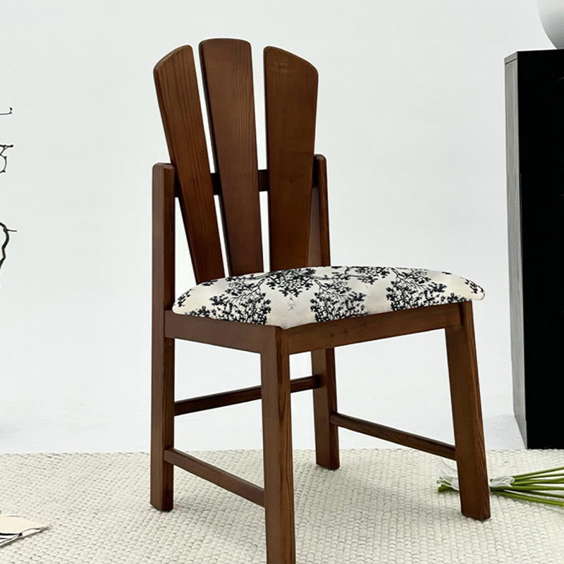 Peacock-shaped High-back Solid Wood Dining Chair - image 2