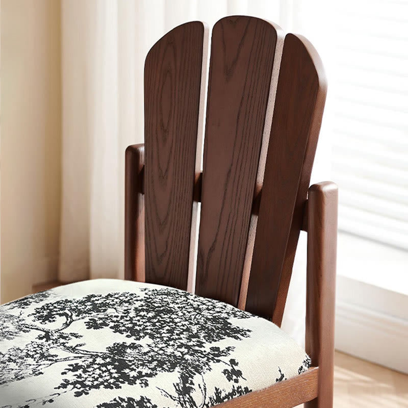 Peacock-shaped High-back Solid Wood Dining Chair - image 6