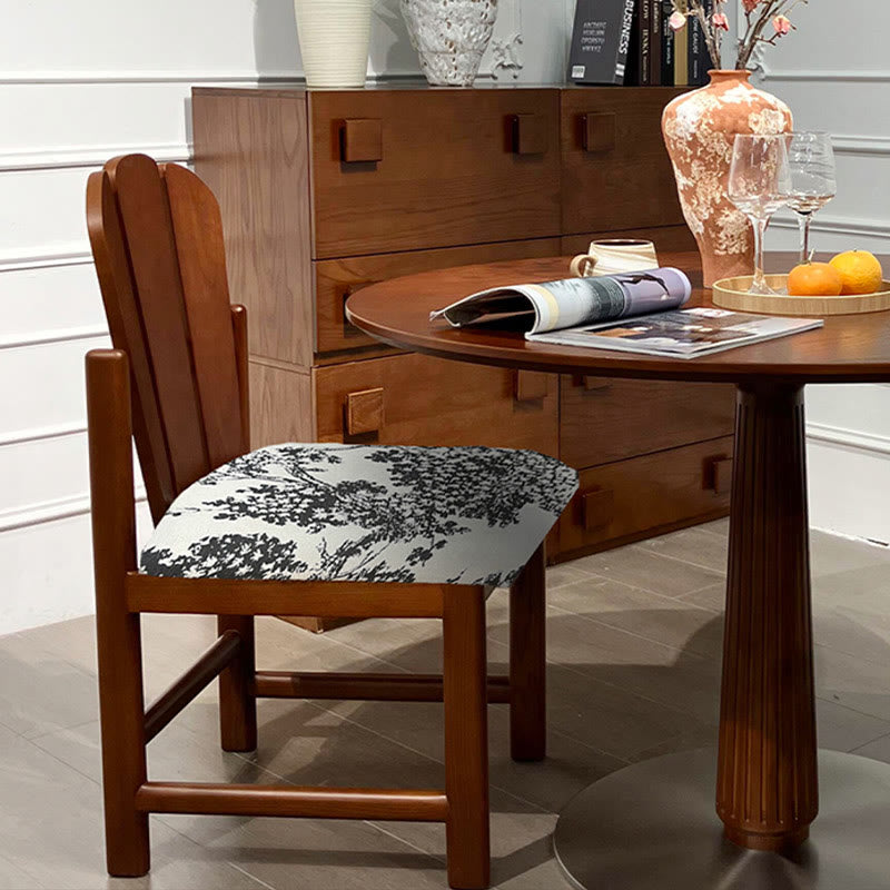Peacock-shaped High-back Solid Wood Dining Chair - image 3