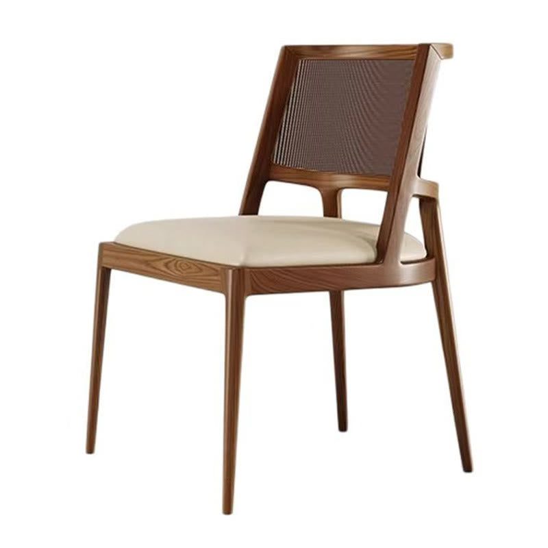 Retro Woven Rattan Armless Dining Chair