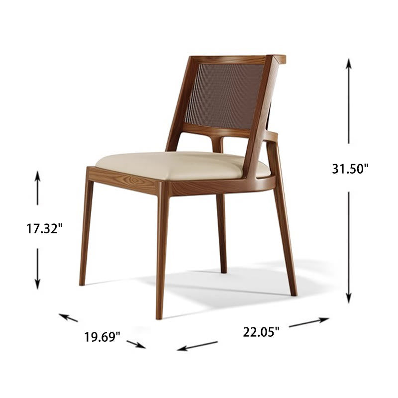 Retro Woven Rattan Armless Dining Chair  - image 8