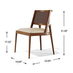 Retro Woven Rattan Armless Dining Chair  - image 8