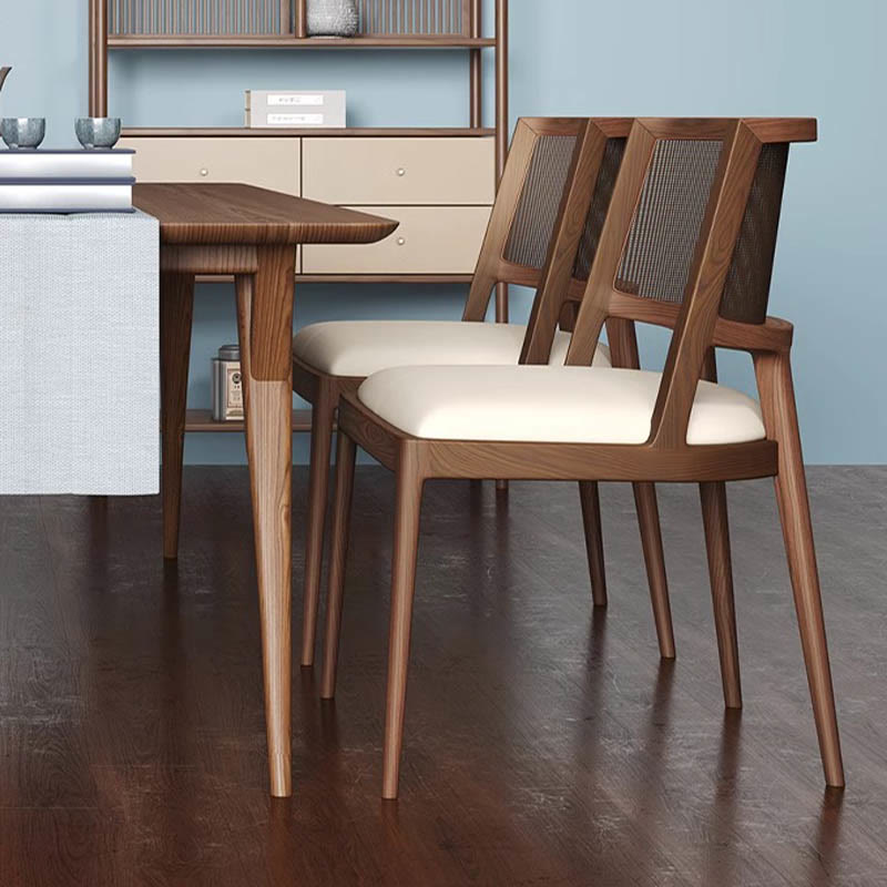 Retro Woven Rattan Armless Dining Chair  - image 3
