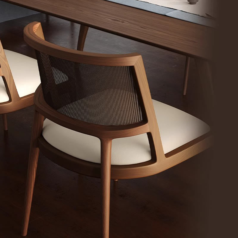 Retro Woven Rattan Armless Dining Chair