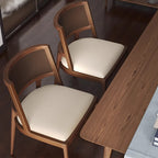 Retro Woven Rattan Armless Dining Chair  - image 4