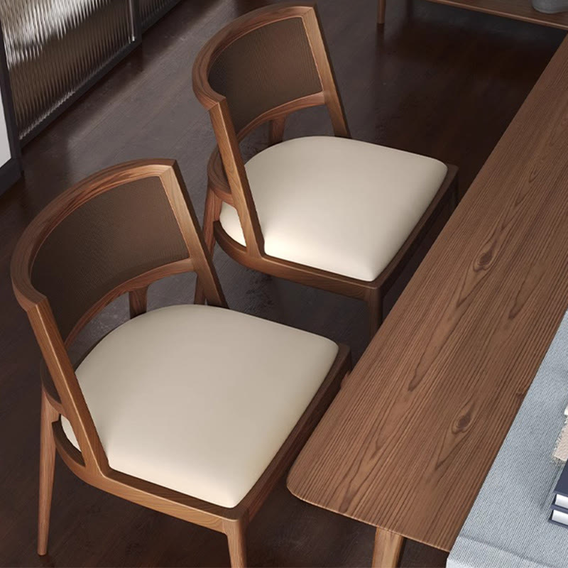 Retro Woven Rattan Armless Dining Chair  - image 4