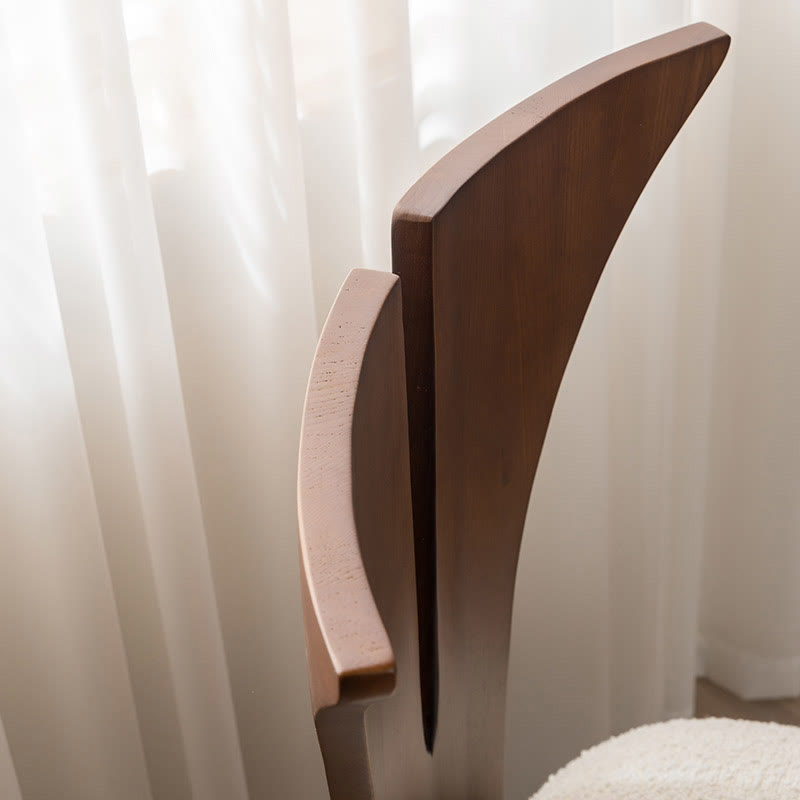 Walnut High-back Armless Dining Chair - image 4