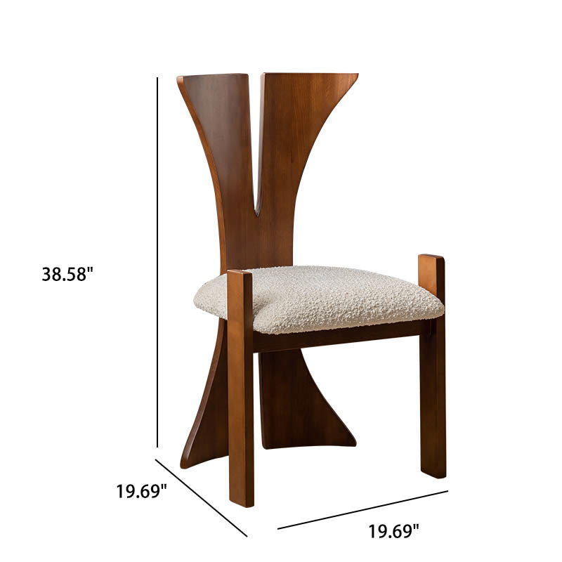 Walnut High-back Armless Dining Chair