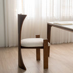 Walnut High-back Armless Dining Chair - image 6