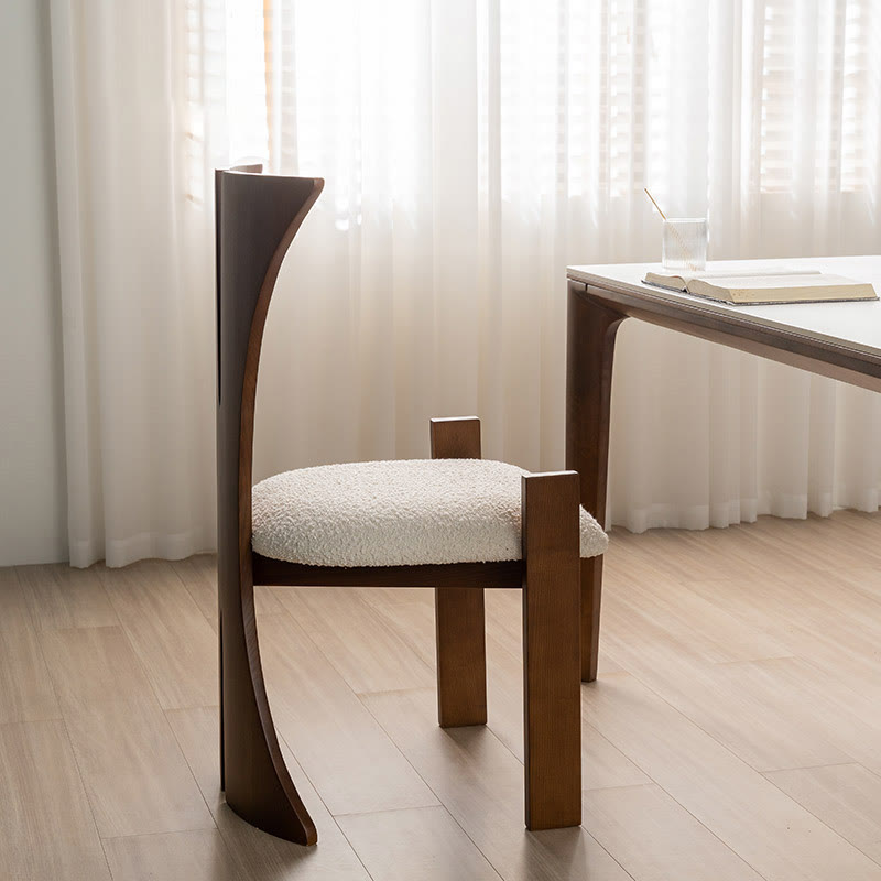 Walnut High-back Armless Dining Chair - image 6