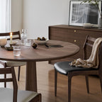  Solid Wood Tabletop Dining Table With Mental Base - image 7