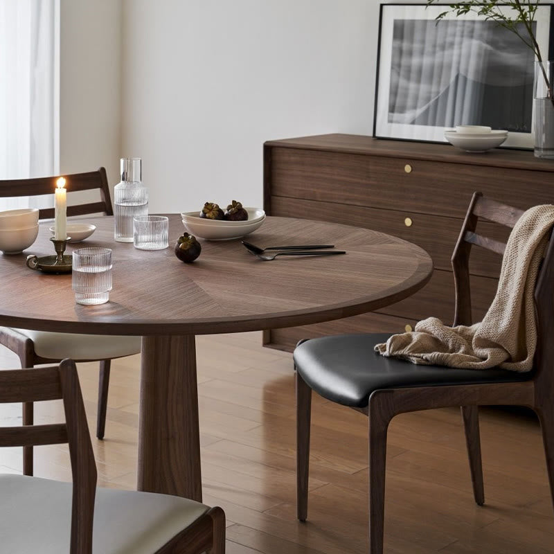  Solid Wood Tabletop Dining Table With Mental Base - image 7