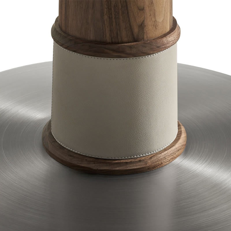  Solid Wood Tabletop Dining Table With Mental Base - image 9