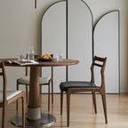  Solid Wood Tabletop Dining Table With Mental Base - image 3