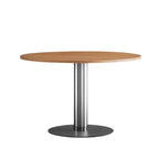 Modern Solid Wood Dining Table With Stainless Steel Base - image 1