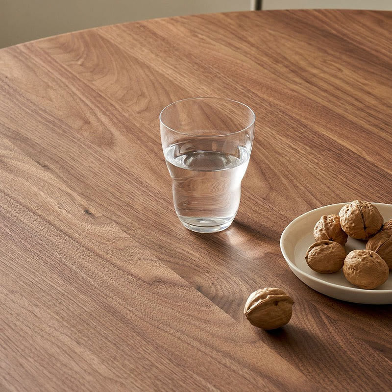Modern Solid Wood Dining Table With Stainless Steel Base - image 5