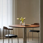 Modern Solid Wood Dining Table With Stainless Steel Base - image 6