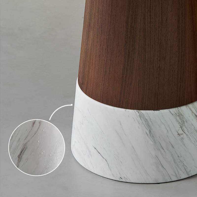 Round Walnut Wood Modern Dining Table - image 6