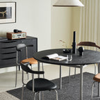 Modern Round Mental Dining Table With Wood Top - image 9