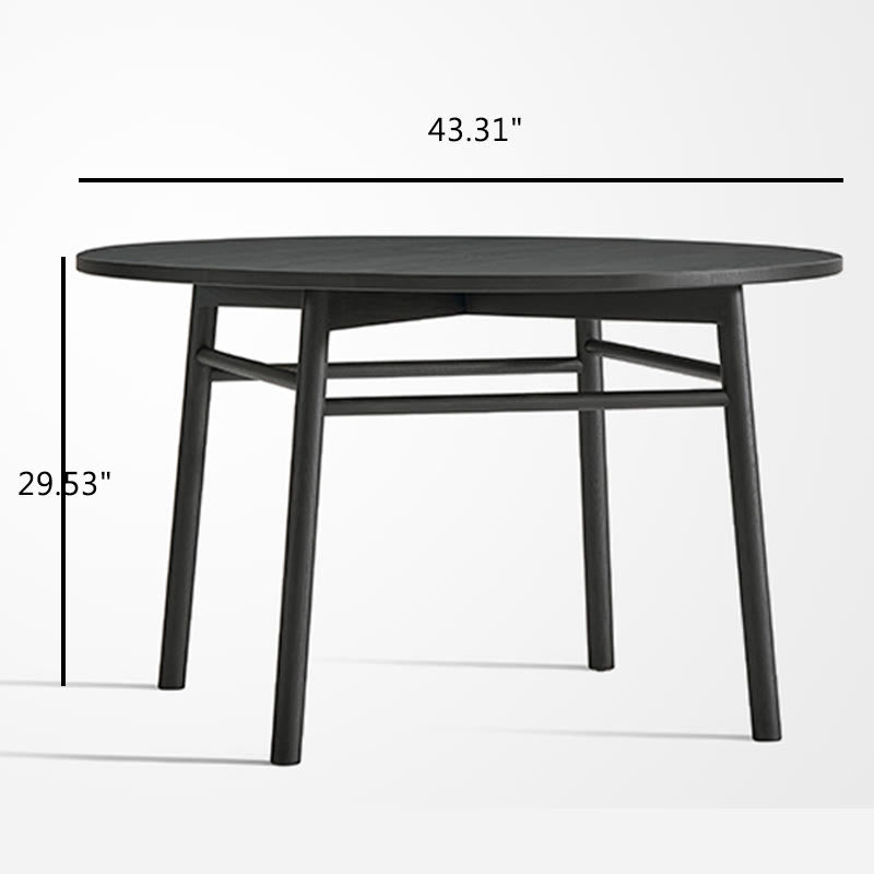 Modern Four-legged Solid Wood Round Table - image 9