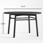 Modern Four-legged Solid Wood Round Table - image 9