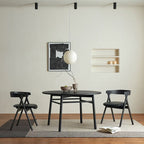 Modern Four-legged Solid Wood Round Table - image 5