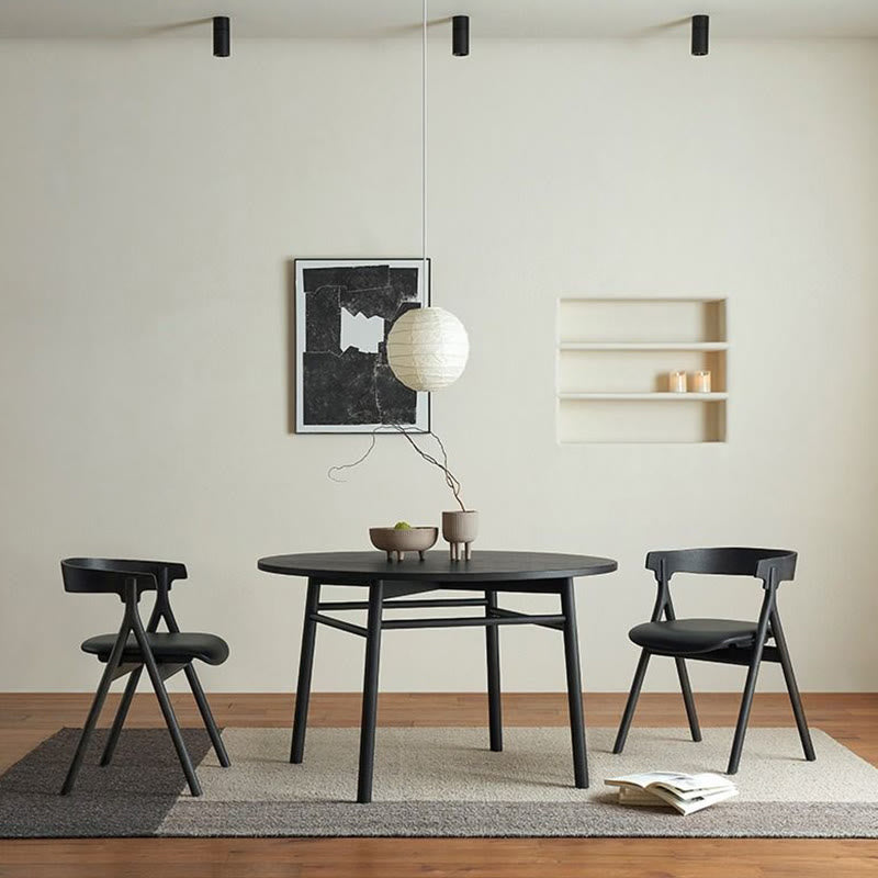 Modern Four-legged Solid Wood Round Table - image 5