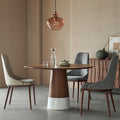 Round Walnut Wood Modern Dining Table - Walnut - W47.24" x D47.24" x H29.53" - image 0