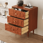 Carved Solid Wood Bedside Table - image 3