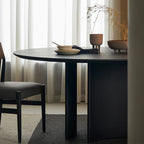 Semicircular Base Design Solid Wood Dining Table - image 4