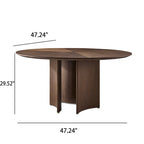 Semicircular Base Design Solid Wood Dining Table - image 8