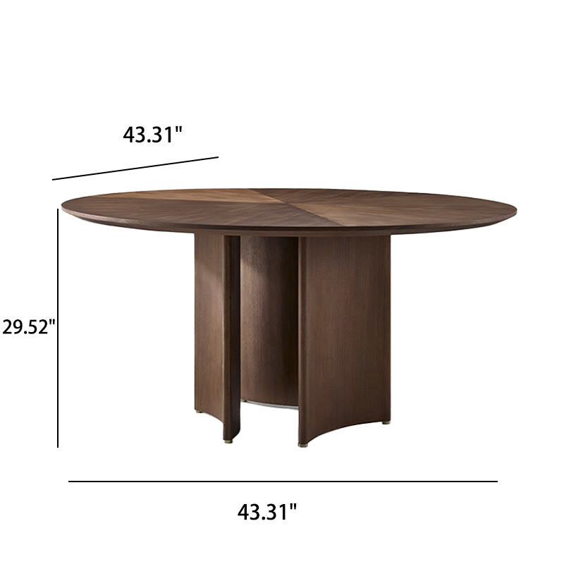 Semicircular Base Design Solid Wood Dining Table