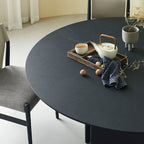 Semicircular Base Design Solid Wood Dining Table - image 5