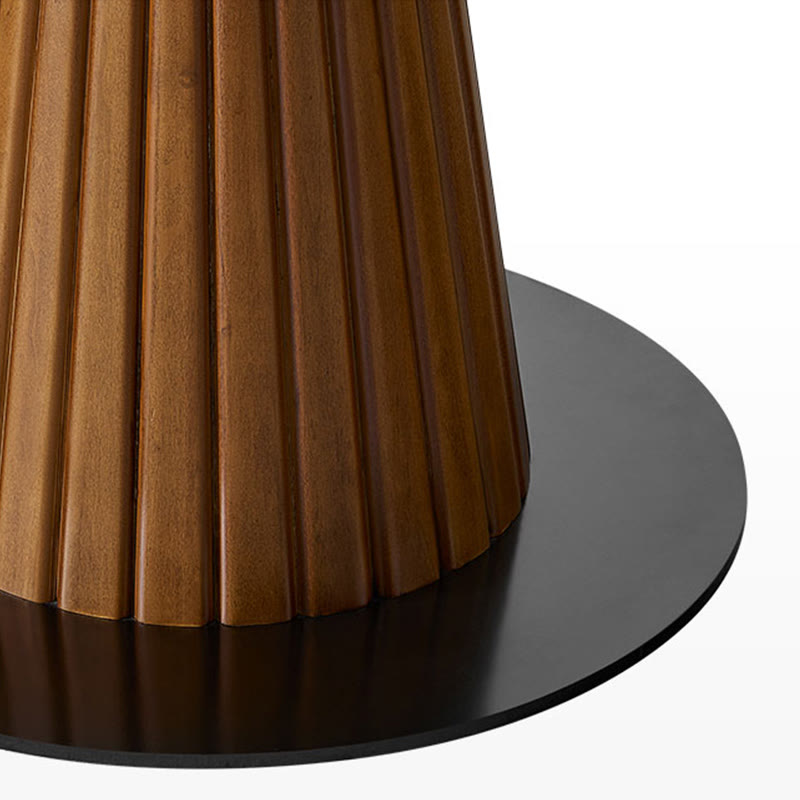 Retro Conical Solid Wood Dining Table With Metal Base - image 7