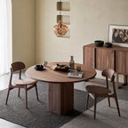 Doric Order Base Solid Wood Dining Table - Walnut - W47.24" x D47.24" x H29.53" - image 0