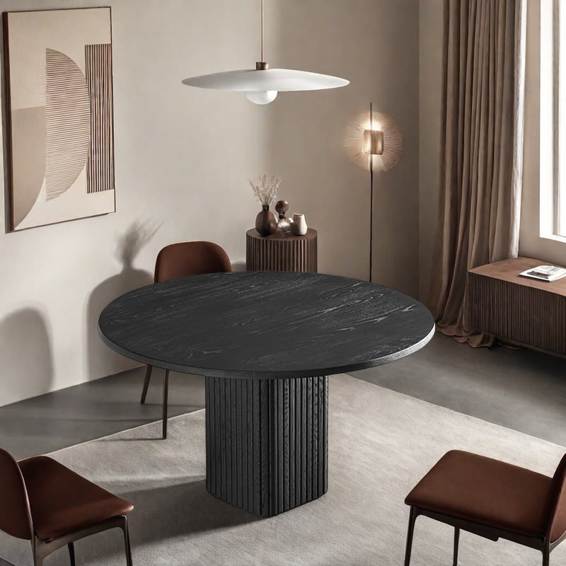 Doric Order Base Solid Wood Dining Table - image 5
