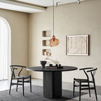 Doric Order Base Solid Wood Dining Table - Black - W47.24" x D47.24" x H29.53" - image 7