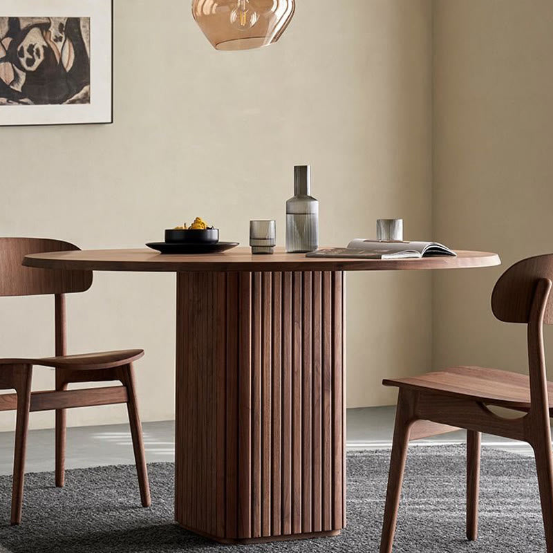 Doric Order Base Solid Wood Dining Table - image 2