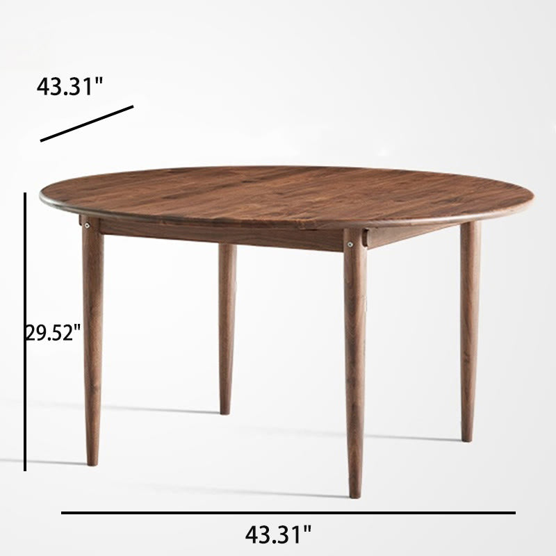 Round Four-legged Solid Wood Dining Table - image 7