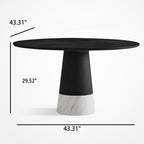 Round Walnut Wood Modern Dining Table - image 9