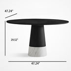 Round Walnut Wood Modern Dining Table - image 10
